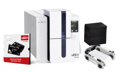 Evolis Edikio Duplex, beidseitig, 12 Punkte/mm (300dpi), USB, Ethernet, Kit (USB)