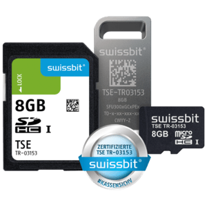 Swissbit TSE, reduzierte Laufzeit, SD-Karte, 8 GB, vereinzelt
